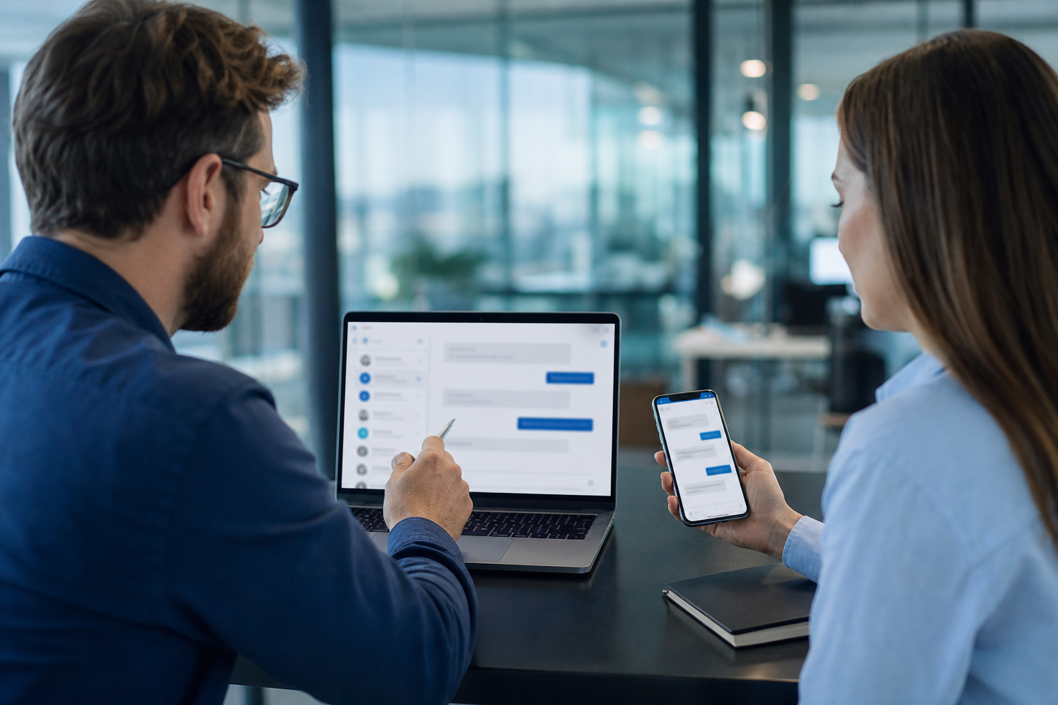 Business SMS and team chat collaboration